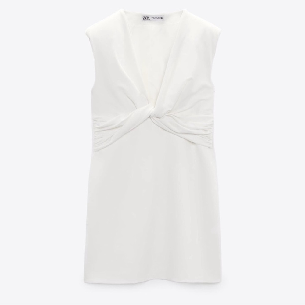 Zara Ivory Twist Front Dress